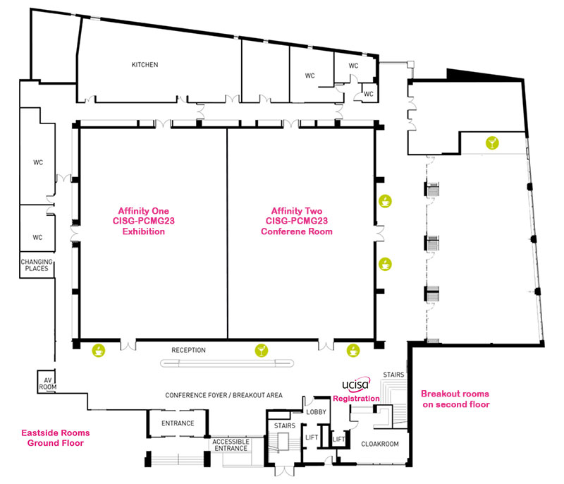Floorplan Ground floor of Eastside Rooms