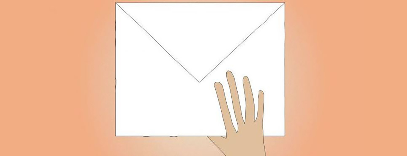 cartoon hand holding an envelope
