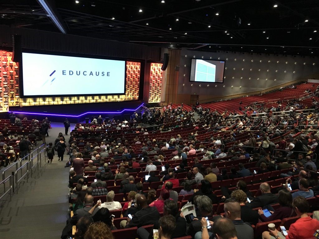 Photograph of Educause 2018 conference lecture room with attendees