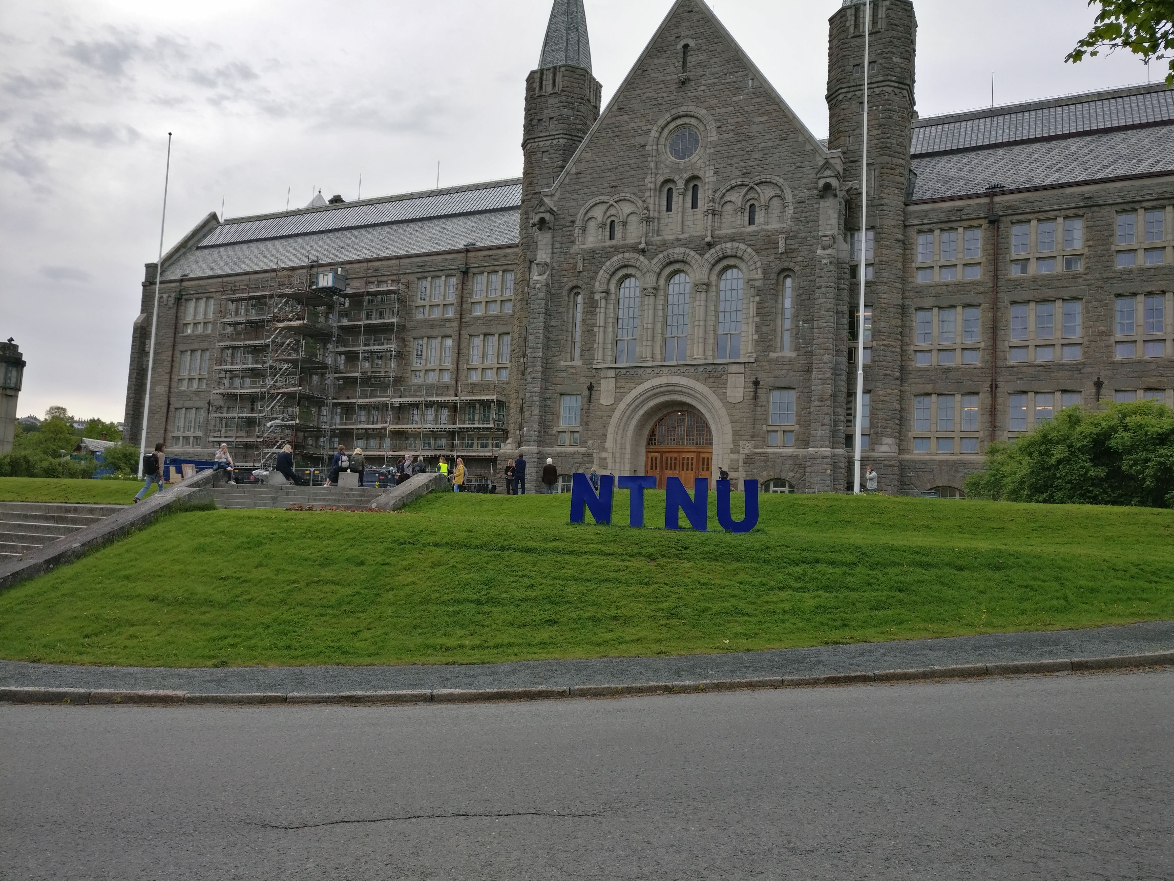 Colour photograph of the front of an NTNU (Norwegian University of Science and Technology) building 